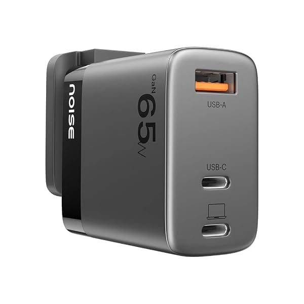 Noise GaN Charger 65W: 0–50% in 27 Min, 3 Ports (2 USB-C + 1 USB-A), Fast Charger Adapter, Amazon sale