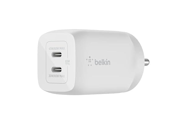 Belkin 65W (45W+20W) USB -C GaN Charger | Fast Charging PD | Gan Technology for Samsung Ga Amazon sale