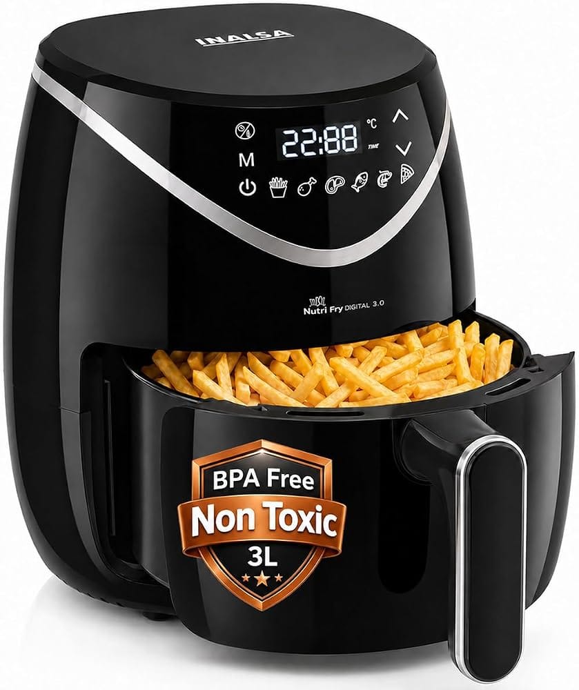 INALSA Air Fryer 3L, Non Toxic,Digital Air Fryer,Air Crisp Technology Amazon sale