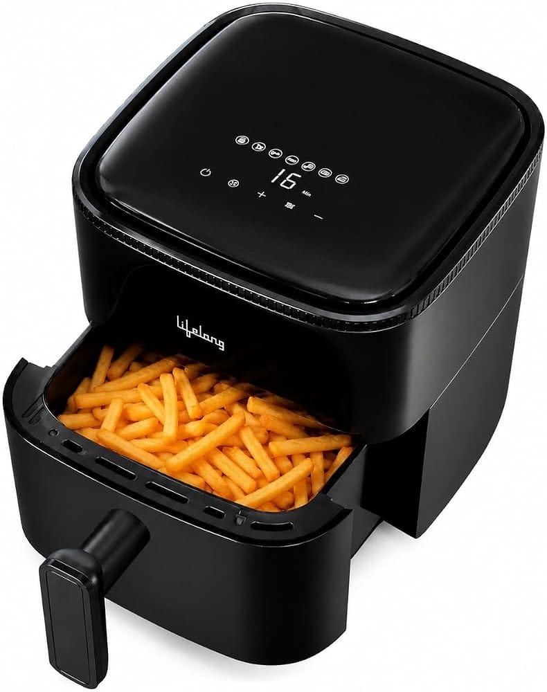 Lifelong 4.2L Digital Air Fryer |1200W Quick Heating, 7 Preset Menus| Detachable Handle, T Amazon sale