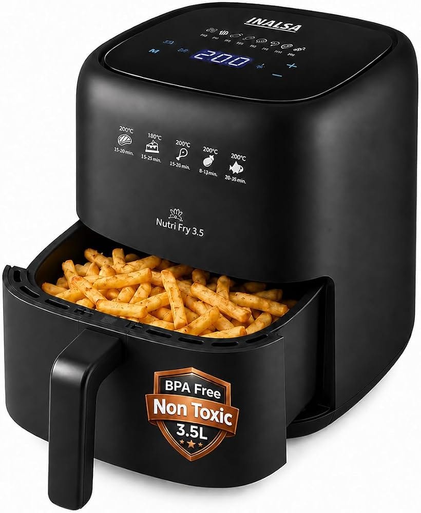 INALSA Air Fryer 3.5L,1400W,Non Toxic, Digital Air Fryer,NutriFry 3.5 Amazon sale