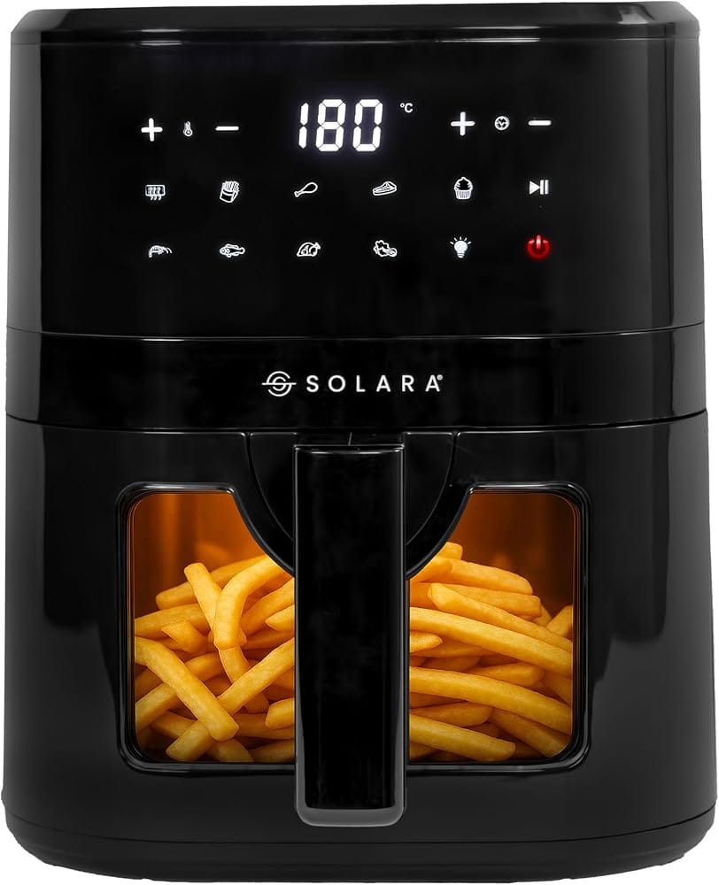 SOLARA Air Fryer For Home 4.5L with See Through Window, 10 Preset menus, 360° High Speed A Amazon sale