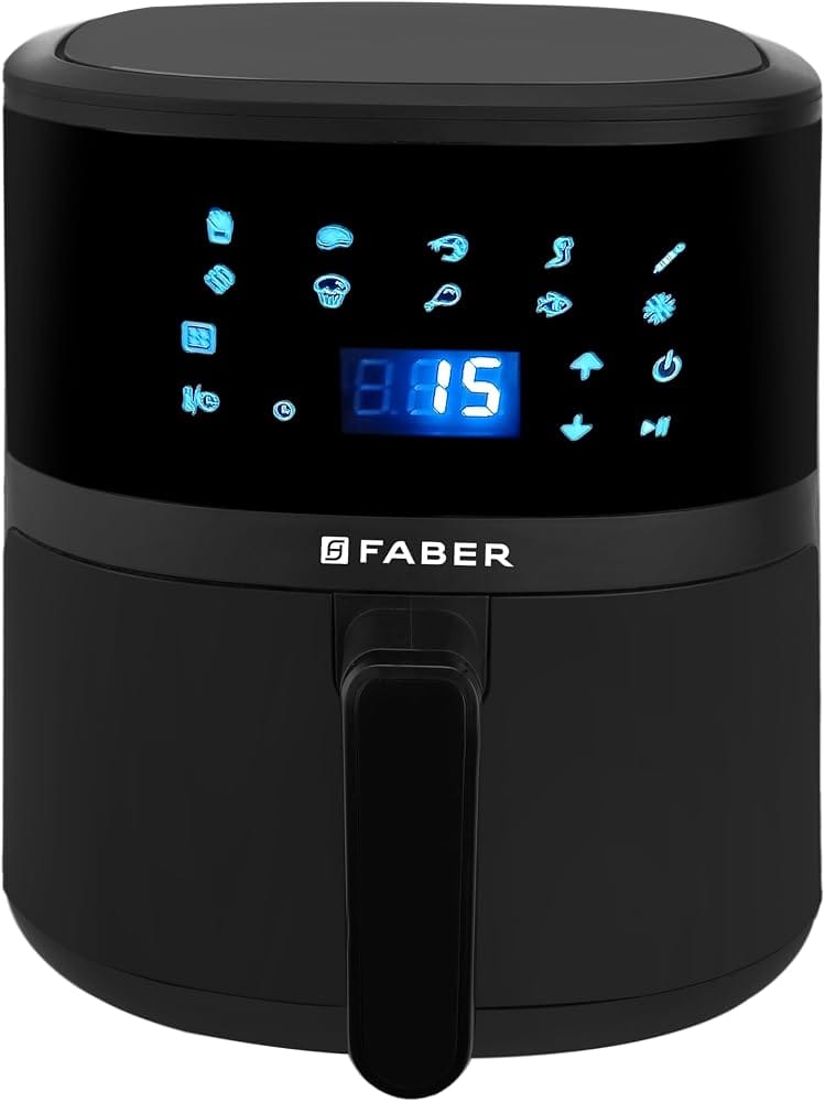 Faber 4Ltr 1300W Digital Air Fryer | Fry, Bake, Roast | 85% Less Oil, 200°C Swirl Heating| Amazon sale