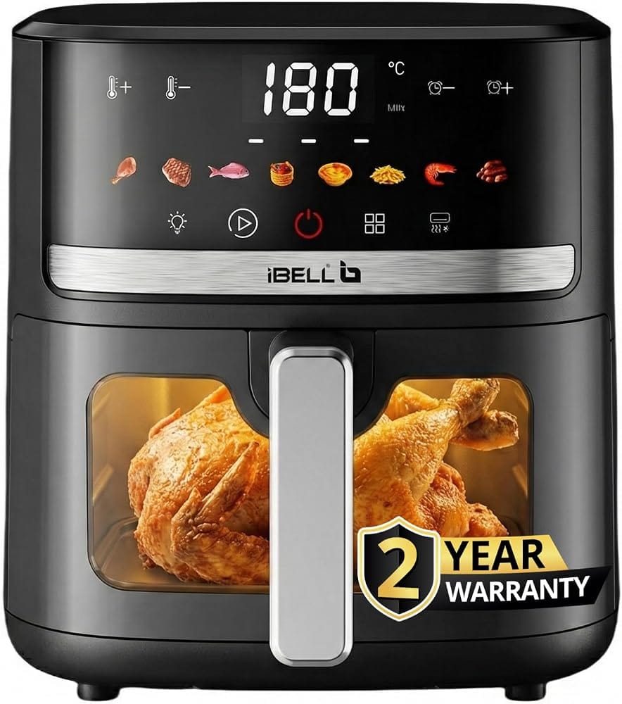 IBELL AERO FRY 550 Digital Air Fryer 5.5L, 1350W | Oil-Free Cooking | Touch Control Panel Amazon sale