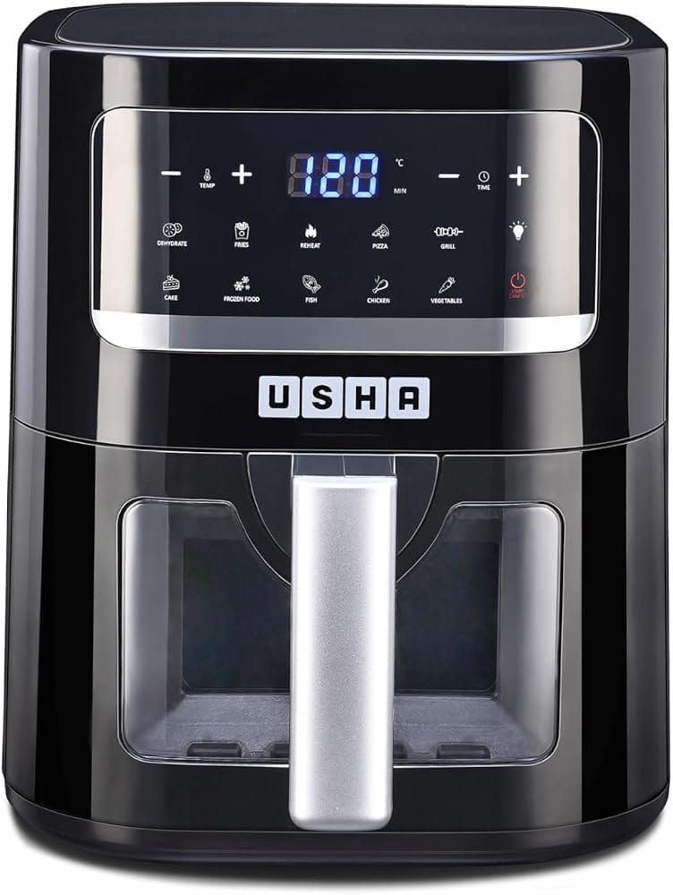 USHA Ichef Smart Air Fryer 4.5L,10 In 1 Functions10 Preset Menu|Digital Display&Touch Pane Amazon sale