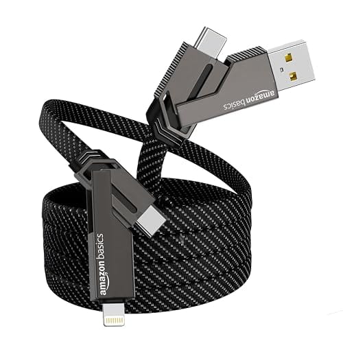 Amazon Basics 4-in-1 Metal Flat Braided Cable Amazon sale