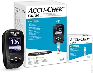 Accu-Chek Guide Blood Glucose Glucometer (with Bluetooth) Kit with Vial of 10 Strips, 10 L Amazon sale