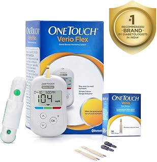 OneTouch Verio Flex Meter Blood Glucose Monitoring System | Smart Connected Blood Sugar Mo Amazon sale