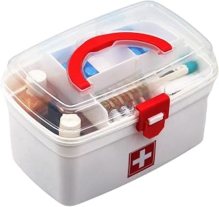 MARKWELL Plastic Rectangular Medicine Box, Medical First Aid Multi-Purpose Storage With Ha Amazon sale