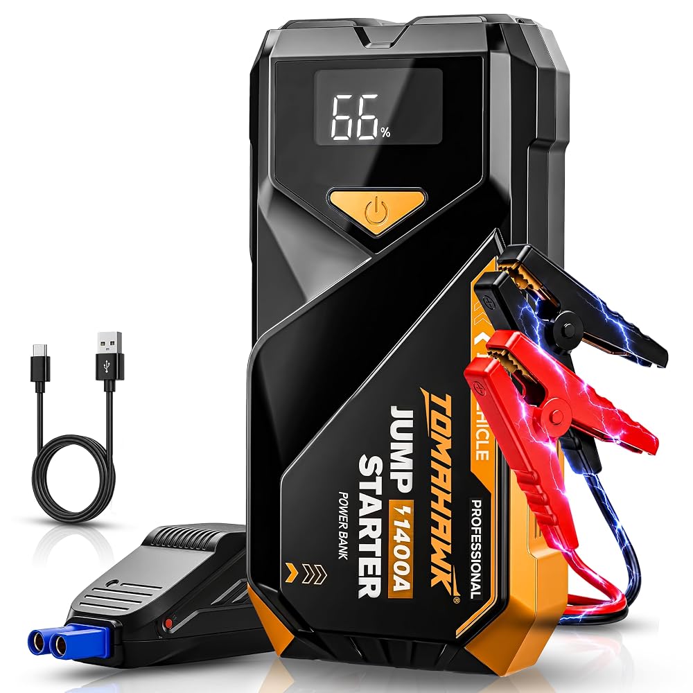 TOMAHAWK JUM-5635 8000mAh Fast-Charging Jump Starter with USB Charging | 700A (1400 A Peak Amazon sale