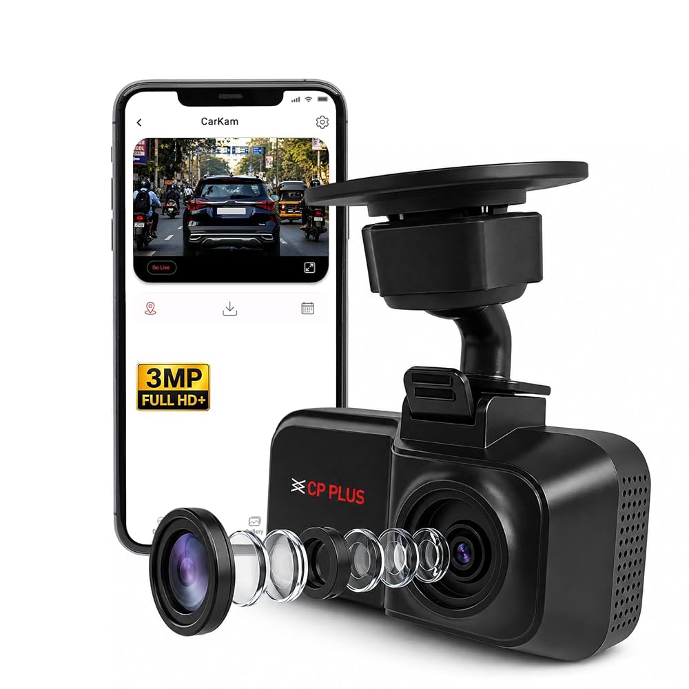 CP PLUS Dash Cam for Car CP-W310 | 2K 3MP Full HD+ Single Channel Dashcam | 1296P Recordin Amazon sale