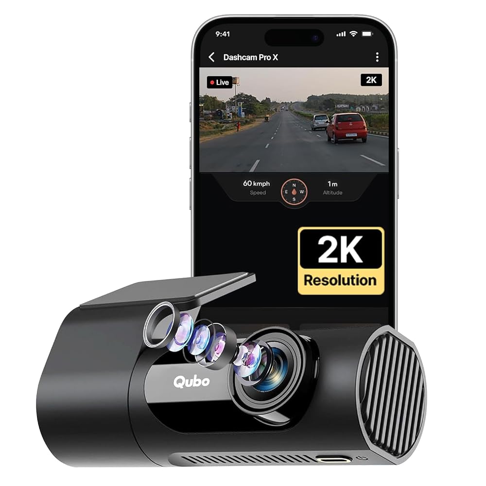 Qubo Dashcam Pro X (2026 Edition) | 2K Resolution | Doubles up as in-Cabin Camera | NightP Amazon sale