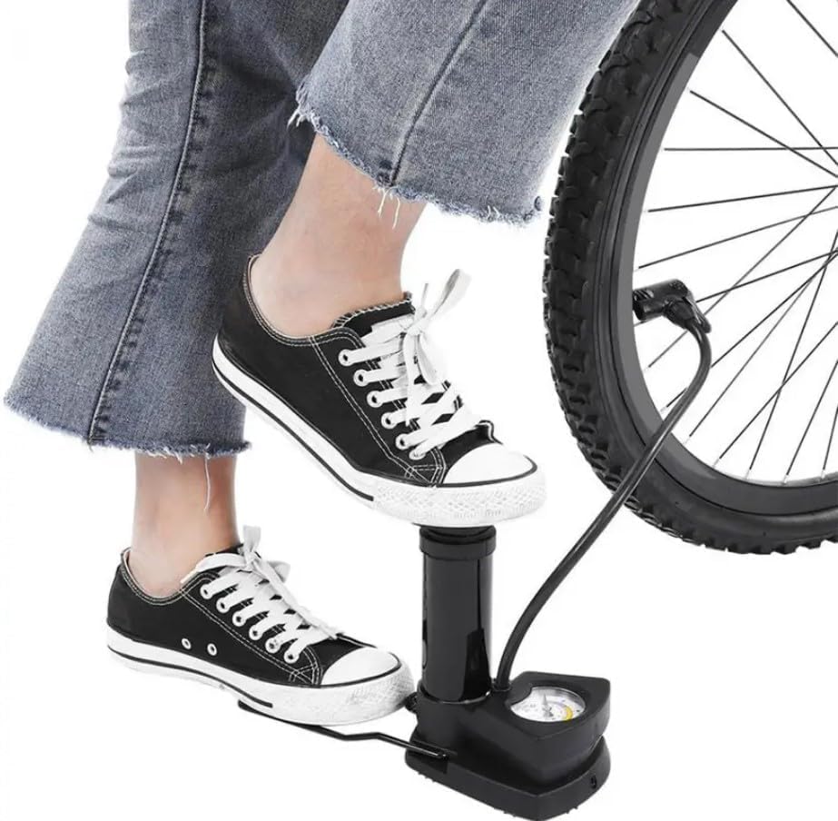 Portable High Pressure Foot Air Pump with Heavy Compressor Cylinder & Pressure Gauge for B Amazon sale