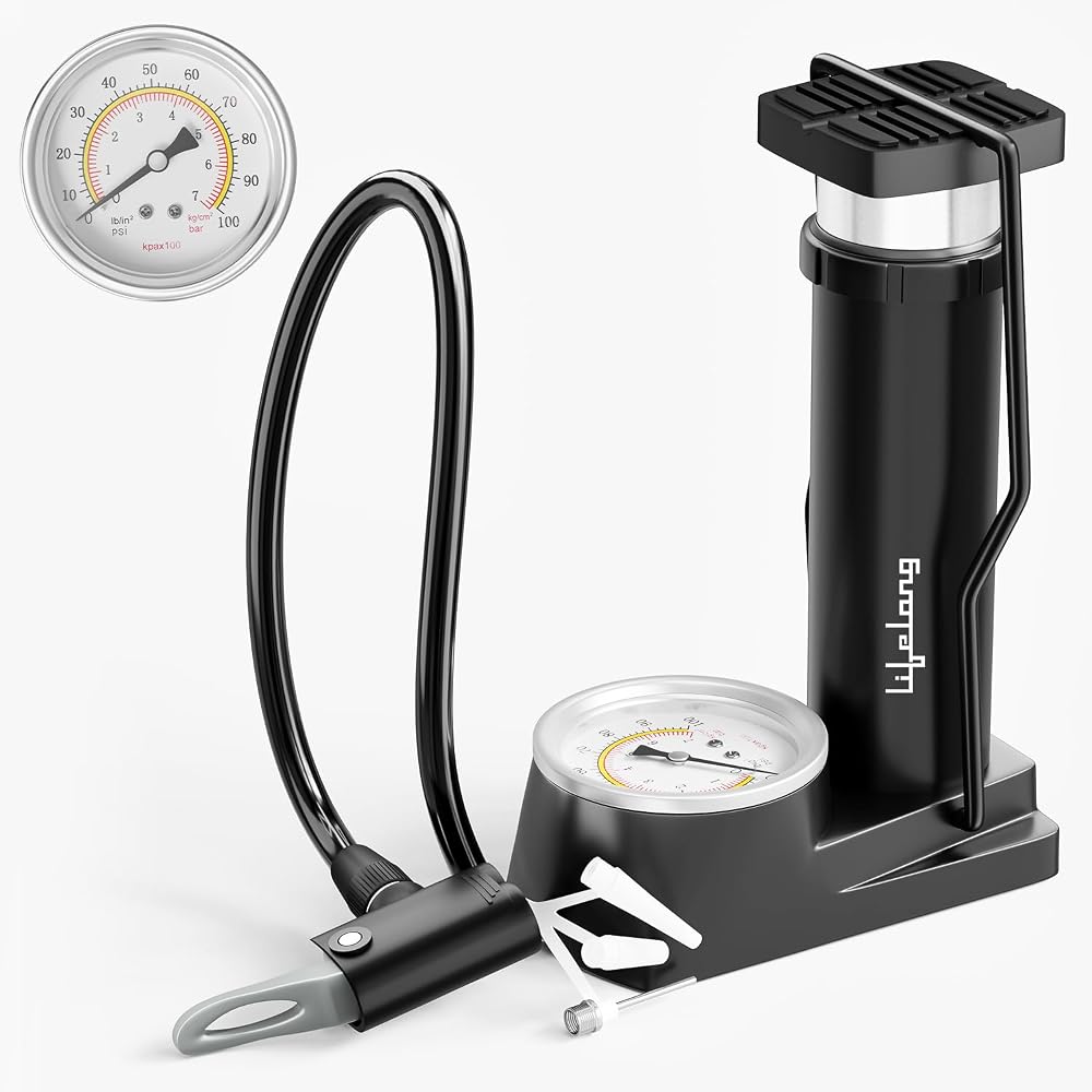 Lifelong High-Pressure Foot Pump with Dual Head & Gauge | Heavy Compressor Cylinder for Bi Amazon sale