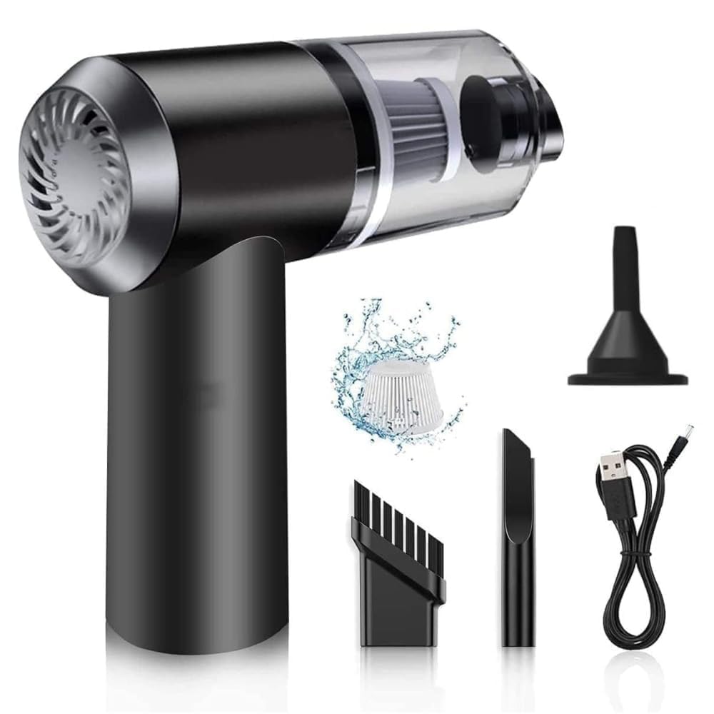 3-in-1 Portable Car Vacuum Cleaner with Blower, USB Rechargeable, Black, Wireless Handheld Amazon sale