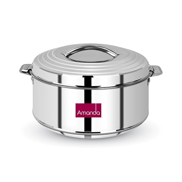 Amanda Stainless Steel Casserole 4000 ml | Hot Pot for Roti, Sabji, Biryani | Daily Use Se Amazon sale