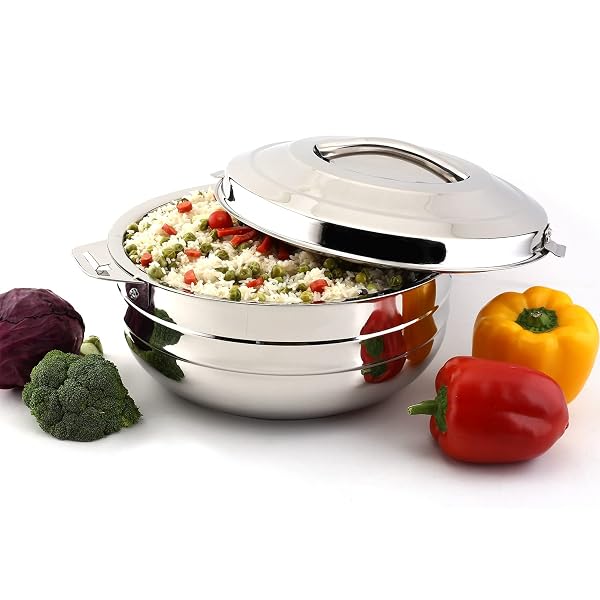 CELLO Lumina Insulated Casserole Hot Pot For Kitchen 1500 ml Silver | Easy to Serve Lightw Amazon sale