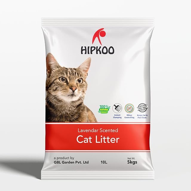 Hipkoo Exclusive Cat Litter 5Kg 100% Natural Lavender Scented Clumping Bentonite Clay Dust Amazon sale