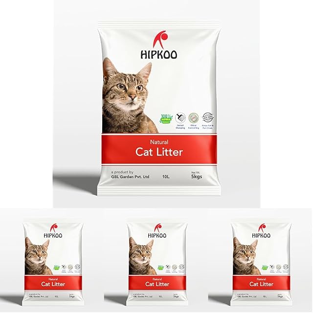 Hipkoo Exclusive Cat Litter 20Kg 100% Natural Unscented Bentonite Clay Dust Free Fragrance Amazon sale