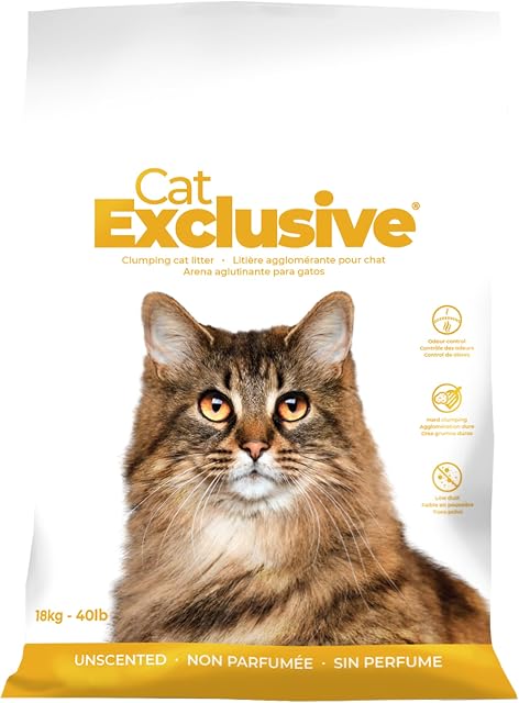 Cat Exclusive Unscented Premium Cat Litter – 18kg | 99.9% Dust-Free, Fragrance-Free Hard C Amazon sale