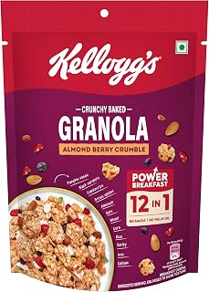 Kellogg’s Crunchy Almond Berry Crumble Granola 140g | 12-In-1 Power Breakfast | No Maida, Amazon sale