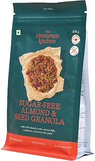 The Cinnamon Kitchen Sugar-Free Almond & Seed Granola (200 g) | Almond & Seed Mix|Gluten-F Amazon sale
