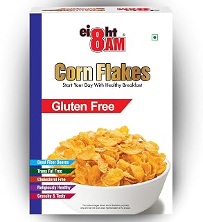 8AM Corn Flakes Gluten Free 300g Breakfast Cereal 99% Fat Free, Cholesterol Free, Trans Fa Amazon sale