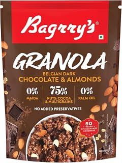 Bagrry's Granola Belgian Dark Chocolate & Almonds 400g | 75% Nuts, Cocoa & Multigrains | F Amazon sale