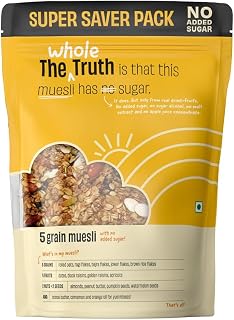The Whole Truth - Super Saver Pack | Breakfast Muesli | 5 Grain Muesli | 750 grams | Dairy Amazon sale