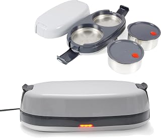 NEXX Hott-2 Stainless Steel Electric Lunch Box Set, 370ml/372mm, 2 Containers | Food Warme Amazon sale