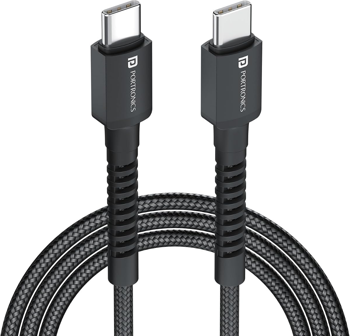 Portronics Konnect X 60W Type C to Type C Unbreakable Nylon Braided Cable, 1M Fast Chargin Amazon sale