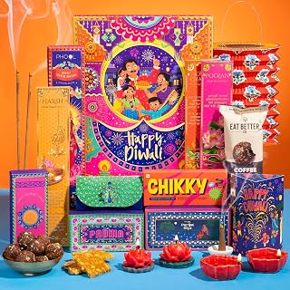Phool 10 item Shubh Diwali Popup with Lantern Giftbox - Diwali gift hamper with dry fruit Amazon sale