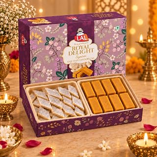 Lal Sweets Royal Delight Sweet Assortment 400g | Kaju Katli & Mysore Pak 200g Each | Tradi Amazon sale