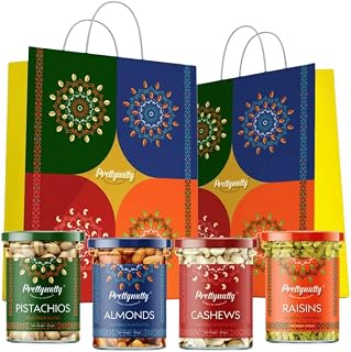 PrettyNutty Diwali Dry Fruits Gift 400g (Almonds, Cashews, Pistachios, Raisins - 100 Each) Amazon sale