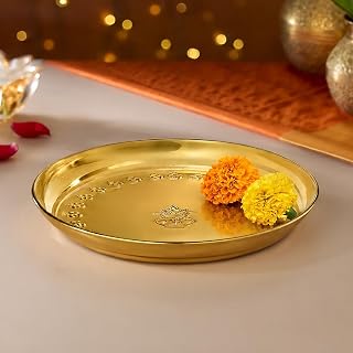 Borosil Tejas Pooja Thali Housewarming Gift (8 Inch) Aarti Thali for Home Temple & Mandir, Amazon India sale