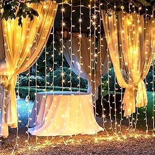 fizzytech Waterfall Fairy Curtain String Lights, 10 x 10 Feet with 8 Lighting Modes for Wi Amazon India sale
