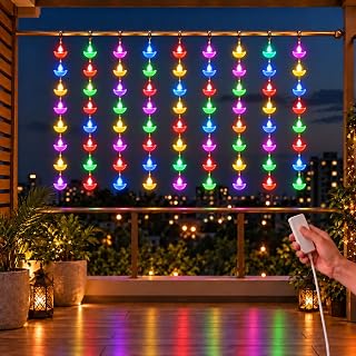 Gesto Diya Curtain Fairy Lights for Decoration – 80 Led String Lights with 8 Modes Changer Amazon India sale