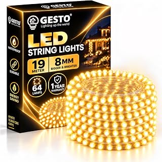 Gesto 19 Meter LED String Lights – Warm White 8mm Big Led Fairy Lights for Decoration | 36 Amazon India sale