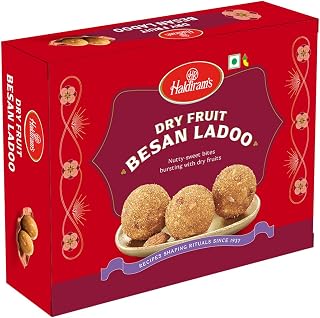 Haldiram's Haldirams Mithas Besan Ladoo - Dry Fruit, 400grams, Indian Sweets Diwali gift p Amazon sale