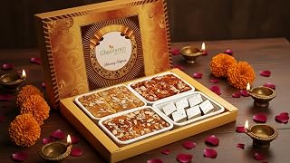 Ghasitaram Gifts Big Box of Kaju Katli, Mysore Pak, Dodha Burfi/ Barfi and Milk Cake 800 G Amazon sale