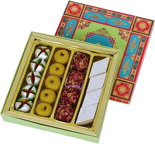 GHASITARAM'S Assorted Dryfruit Mithai Diwali Sweets Gift Box (400gms) Kaju Katli, peda, Ro Amazon sale