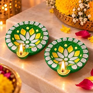 DIVAYANSHI 3 Inch Handmade Terracotta Clay Diya, Traditional Mitti Diya Oil Lamp for Pooja Amazon sale