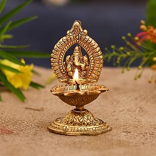 Collectible India Ganesha Diya Oil Lamp - Diwali Diya for Puja Diwali Gift Home Temple Art Amazon sale
