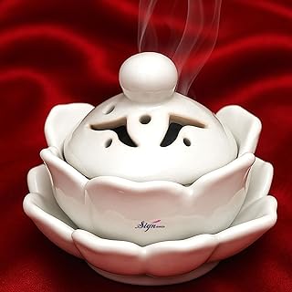 SIGNAMIO Ceramic Dhoop Stand Sambrani Holder for Pooja - White Amazon sale