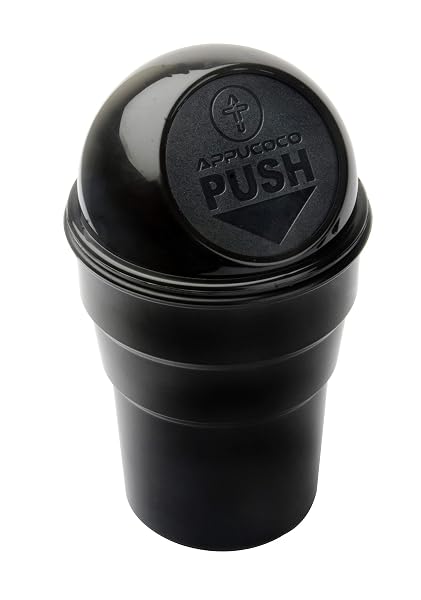 APPUCOCO Mini Car Trash Bin Can Holder Dustbin - Black (L 17 x W 6.5 cms) Amazon sale