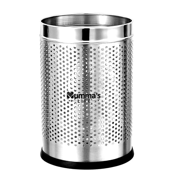 Mumma's LIFE 6L Dustbin for Home | Stainless Steel Open Perforated Dustbin Without Lid | G Amazon sale