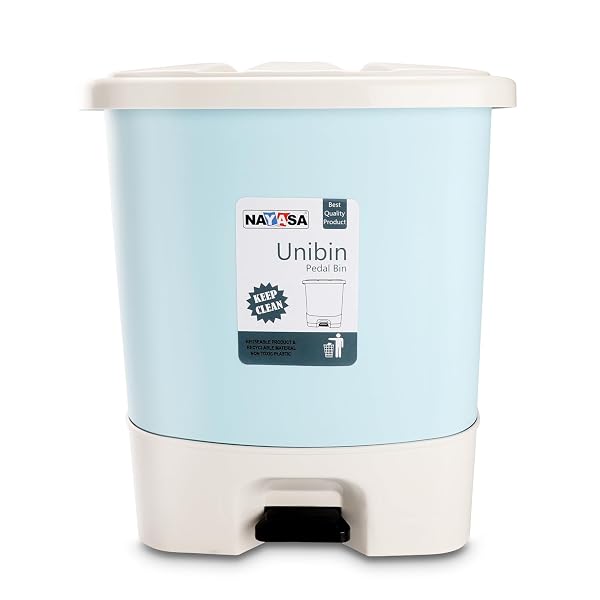 Nayasa Unibin Square Dustbin with lid| 33 Ltrs | Plastic Bin With Handle For Easy Lift, Mo Amazon sale
