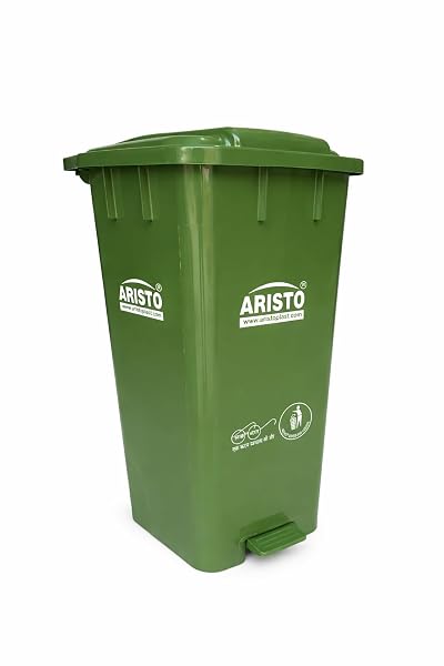 ARISTO Step-On Plastic Pedal Garbage Waste Dustbin 70 LTR (Green) Amazon sale