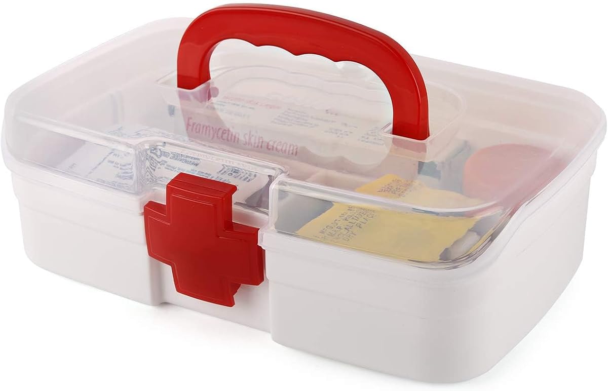 Primelife Medico Small First Aid Box - White | Plastic Medicine Storage Box with Handle | Amazon sale