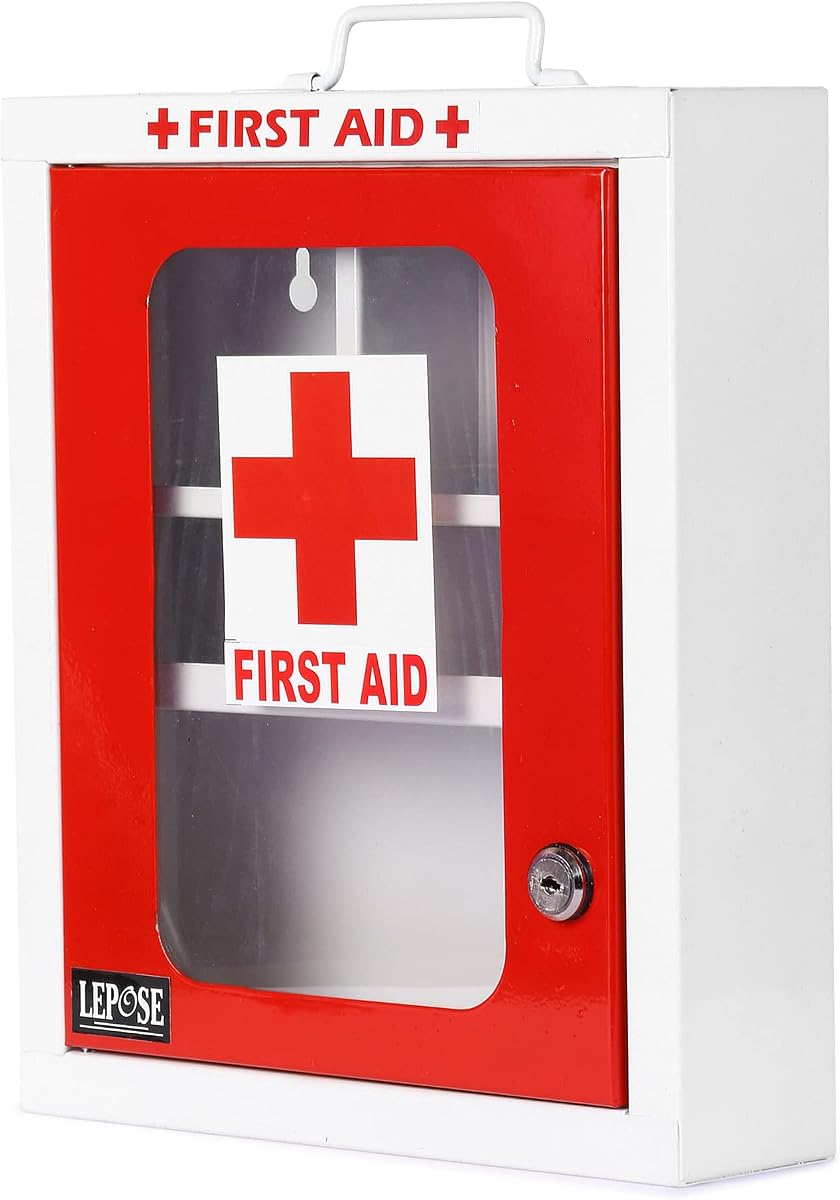 Lepose Wall mountable Metal First Aid Box/Emergency Medical kit/First Aid Box for School, Amazon sale